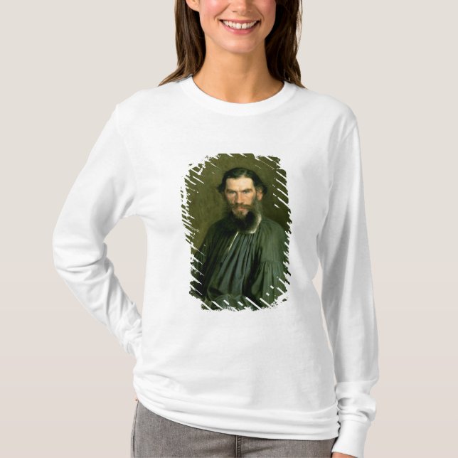 Porträtt av räkningsleven Nikolaevich Tolstoy 1873 Tee Shirt (Framsida)