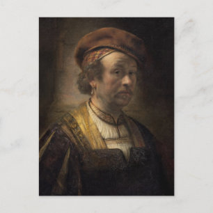 Porträtt av Rembrandt, 1650 (olja på arbetsyta) Vykort