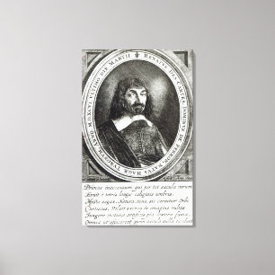 Porträtt av Rene Descartes, 1644 Canvastryck
