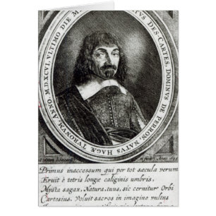 Porträtt av Rene Descartes, 1644 Hälsningskort