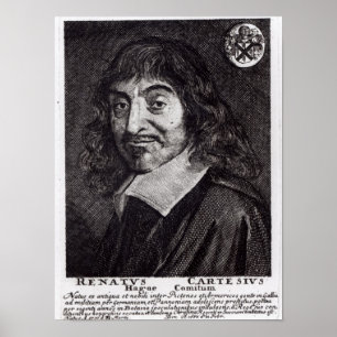 Porträtt av Rene Descartes Poster