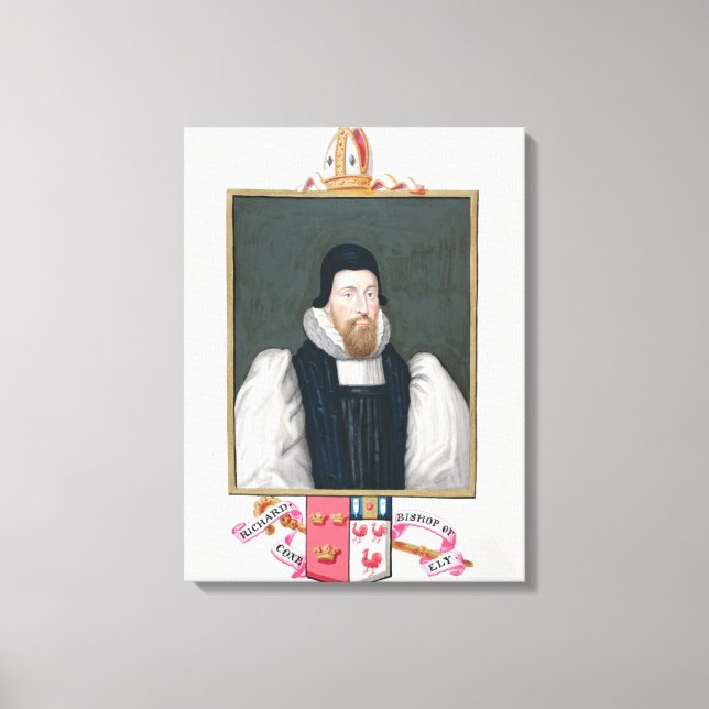 Porträtt av Richard Cox (1500-81) Bishop of Ely fo Canvastryck (Framsida)