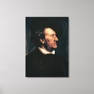 Porträtt av Richard Wagner (1813-83) (olja på Canvastryck