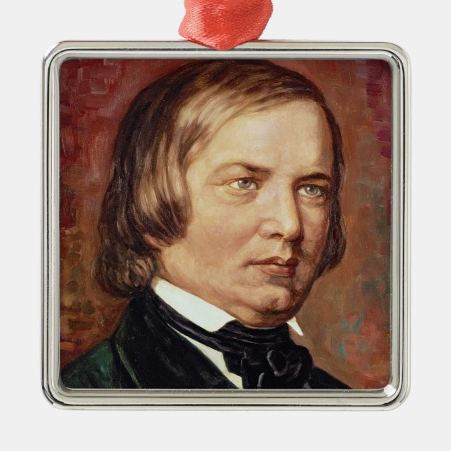Porträtt av Robert Schumann Julgransprydnad Metall (Framsidan)