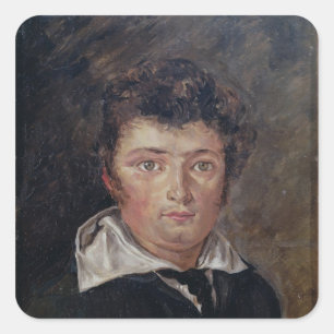 Porträtt av Robert Surcouf 1796 Fyrkantigt Klistermärke