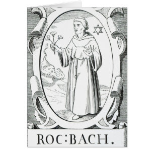 Porträtt av Roger bacon Hälsningskort