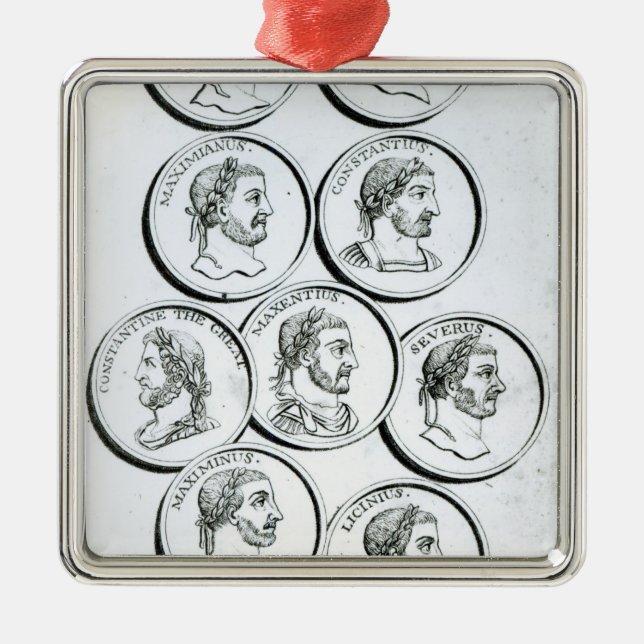 Porträtt av romerska kejsare julgransprydnad metall (Framsidan)