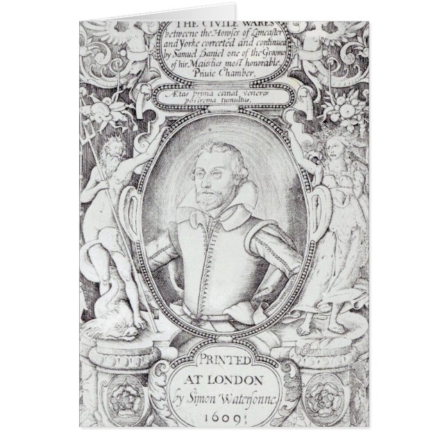 Porträtt av Samuel Daniel Hälsningskort (Framsidan)