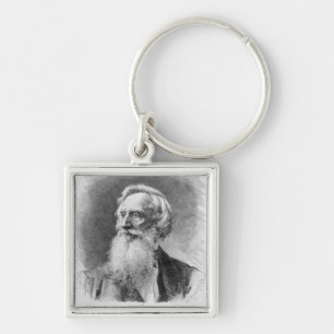 Porträtt av Samuel Morse Fyrkantig Silverfärgad Nyckelring