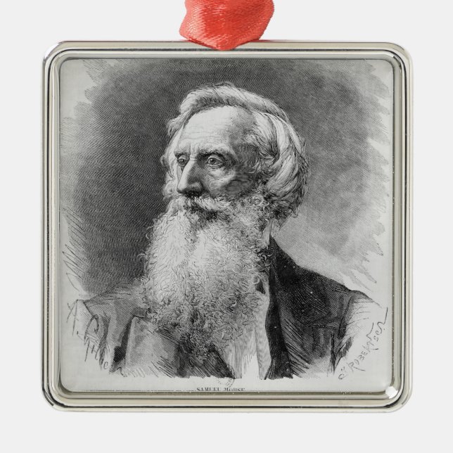 Porträtt av Samuel Morse Julgransprydnad Metall (Framsidan)