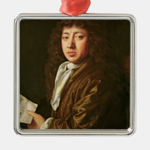 Porträtt av Samuel Pepys 1666 Julgransprydnad Metall