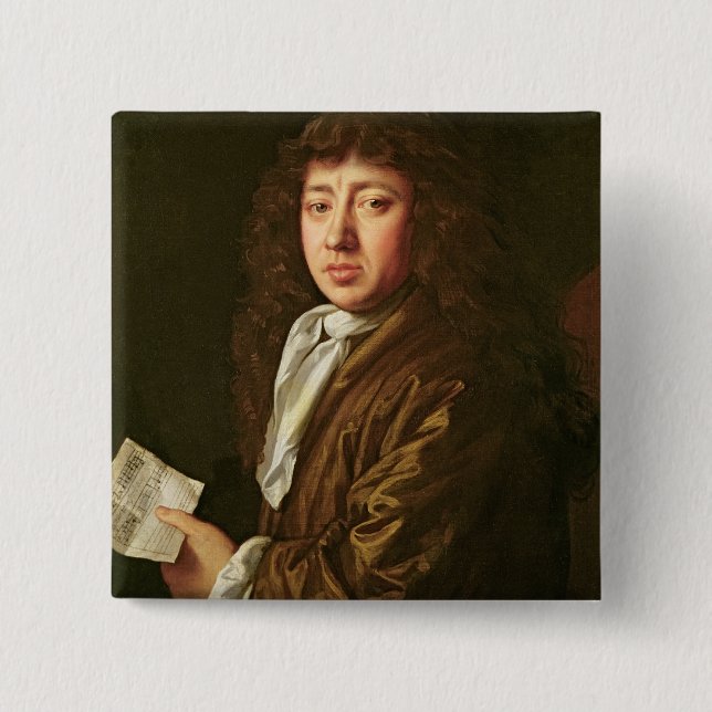 Porträtt av Samuel Pepys 1666 Knapp (Framsida)