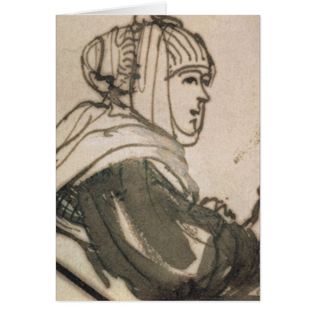 Porträtt av Saskia, 1634 Hälsningskort (Framsidan)