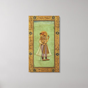 Porträtt av schahen Jahan, 1631, Mughal Canvastryck