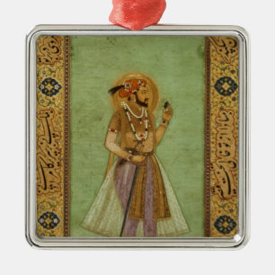 Porträtt av schahen Jahan, 1631, Mughal Julgransprydnad Metall