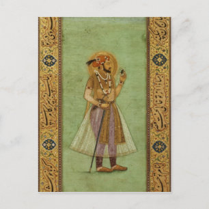 Porträtt av schahen Jahan, 1631, Mughal Vykort