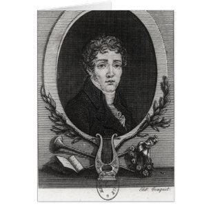 Porträtt av Sebastian-Roch Nicolas Hälsningskort
