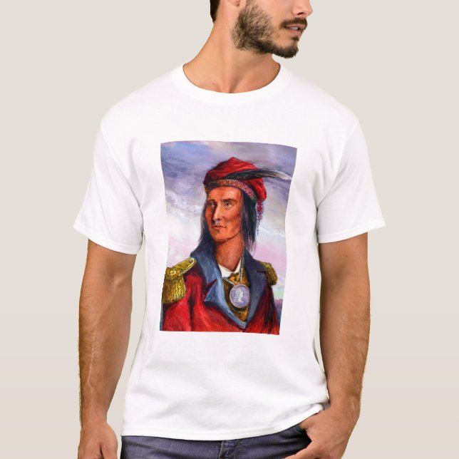Porträtt av Shawnee Chief Tecumseh T Shirt (Framsida)