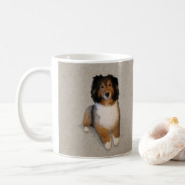 Porträtt av Sheltie-mix hund Kaffemugg