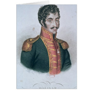 Porträtt av Simon Bolivar Hälsningskort