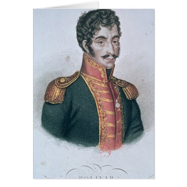 Porträtt av Simon Bolivar Hälsningskort (Framsidan)