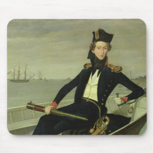 Porträtt av sjö- ung danska kommenderar, 1841 musmatta