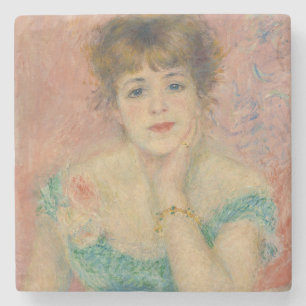Porträtt av skådespelerskan Jeanne Samary, Auguste Stenunderlägg