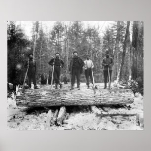 Porträtt av Skogshuggare, 1890. Gammalt Fotografí Poster