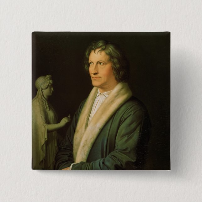 Porträtt av skulptören Bertel Thorvaldsen Knapp (Framsida)