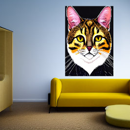 Porträtt av söt katt | AI Art Poster
