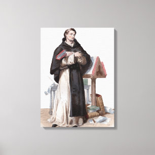 Porträtt av St Bernard de Clairvaux Canvastryck