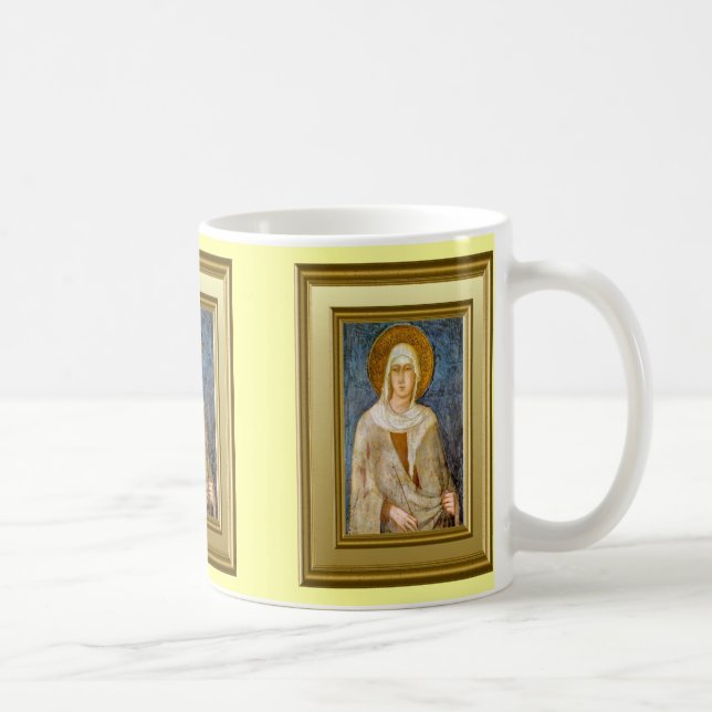 Porträtt av St Clare, Assisi Kaffemugg (Höger)