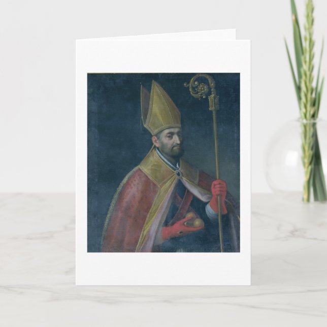 Porträtt av St Nicholas, 1700 (olja på kanfas) Helgkort (Framsida)