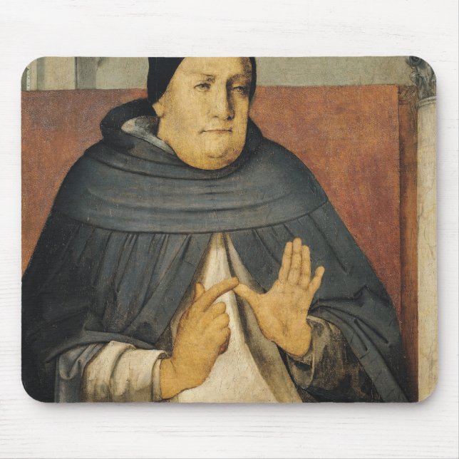 Porträtt av St Thomas Aquinas c.1475 Musmatta (Framsidan)