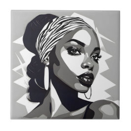 Porträtt av svarta kvinnor kakelplatta