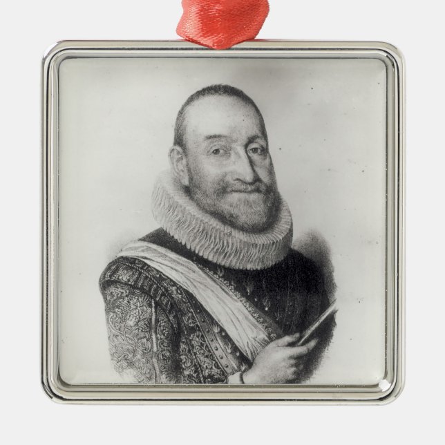 Porträtt av Theodore Agrippa d'Aubigne Julgransprydnad Metall (Framsidan)