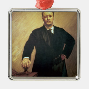 Porträtt av Theodore Roosevelt Julgransprydnad Metall