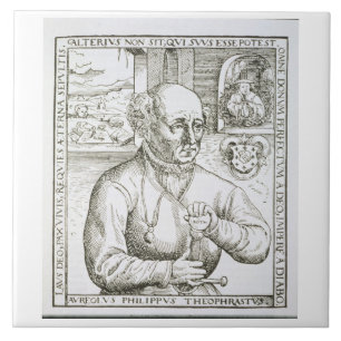 Porträtt av Theothrastus Paracelsus (1493-1541), Kakelplatta