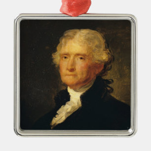 Porträtt av Thomas Jefferson Julgransprydnad Metall