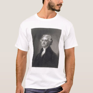 Porträtt av Thomas Jefferson som inristas av Henr Tee Shirt