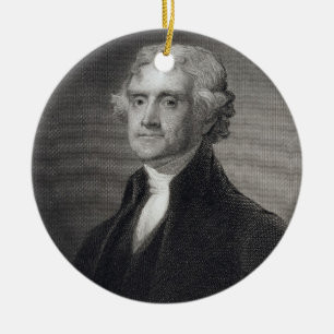 Porträtt av Thomas Jefferson som inristas av Henry Julgransprydnad Keramik