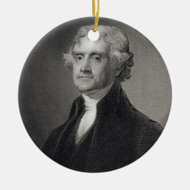 Porträtt av Thomas Jefferson som inristas av Henry Julgransprydnad Keramik (Framsidan)