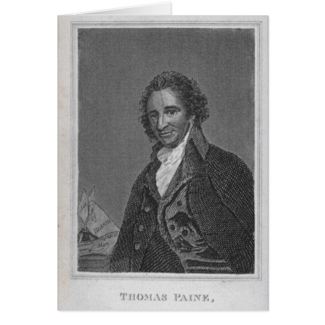 Porträtt av Thomas Paine från volym mig Hälsningskort (Framsidan)