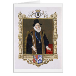 Porträtt av Thomas Sackville (1536-1608) 1st Baro Hälsningskort