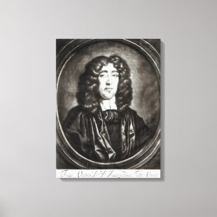 Porträtt av Titus Oates som inristas av R. Canvastryck