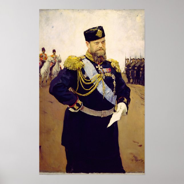 Porträtt av Tsar Alexander III, 1900 Poster (Framsidan)