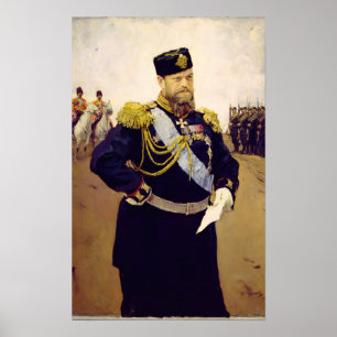 Porträtt av tsaren Alexander III, 1900 Poster