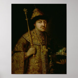 Porträtt av tsaren Fyodor III Alexeevich Poster