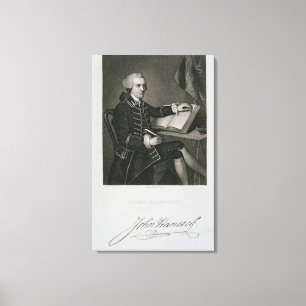 Porträtt av underskriften som inristas av John B. Canvastryck