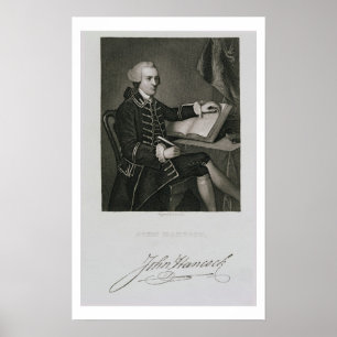 Porträtt av underskriften som inristas av John B. Poster